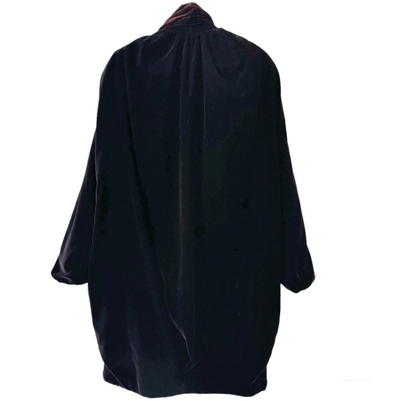 Vintage Karen Okada For David Howard Iridescent Velvet Waterfall Coatigan Med - Picture 3 of 10